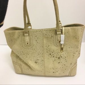 Alice and Oliva Gold Etched Leather Shoulder Bag